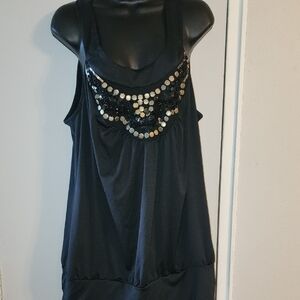 Elegant Black Sequin Embellished Women's Top
